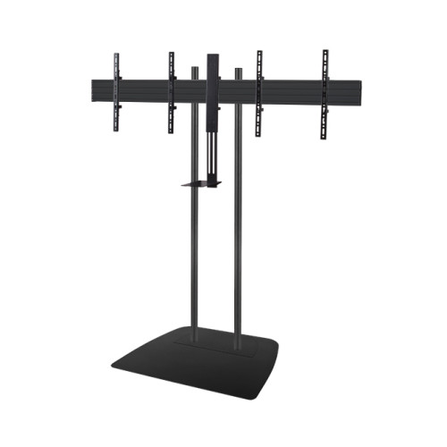 BT8521/BB V2 Universal Twin Screen VC Floor Stand with Webcam Shelf (VESA 400) - 1.6m