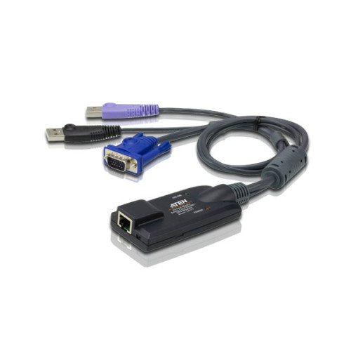 ATEN USB - VGA to Cat5e/6 KVM Adapter Cable (CPU Module), with Smart Card Reader & Virtual Media Support