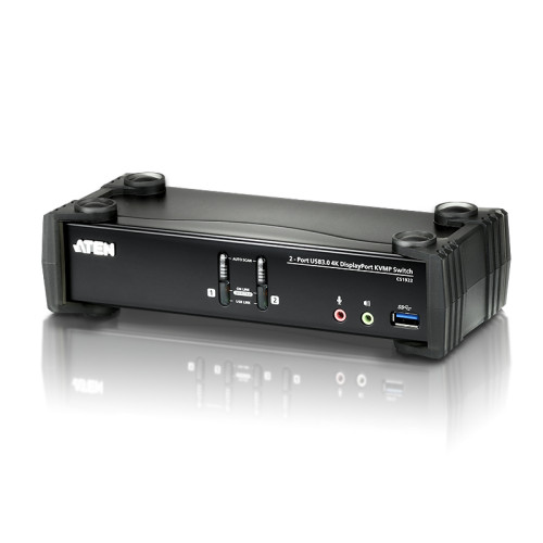 ATEN 2-Port USB 3.1 Gen 1 4K DisplayPort 1.2 KVMP™ Switch with Audio (KVM cables included)