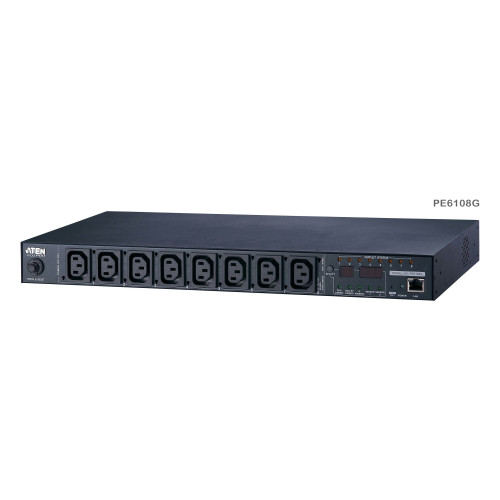 8-Port Intelligent 1U ECO Power Distribution Unit (PDU), Metered by bank, Switched by Outlet (8 x C13) 10Amp