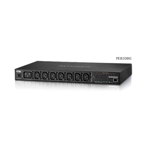 8-Port Intelligent 1U ECO Power Distribution Unit (PDU), Metered & Switched by Outlet (7 x C13, 1 x C19) 16Amp