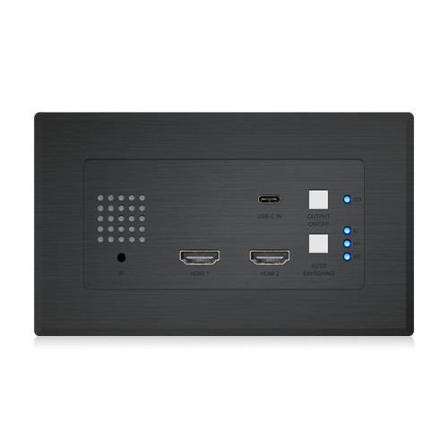 HEX31WPB-TX 2xHDMI 1xUSB-C Wallplate Transmitter via HDBaseT - Black