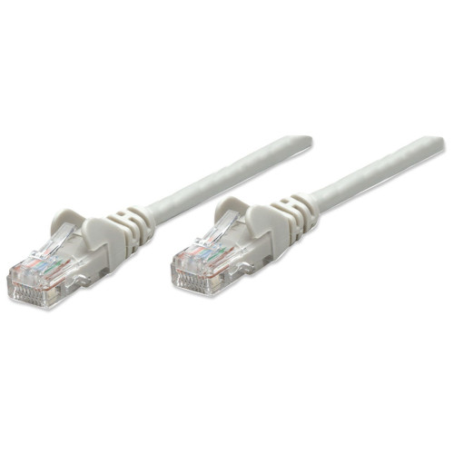 Network Patch Cable, Cat5e, 0.5m, Grey, CCA, U/UTP, PVC, RJ45, Gold Plated Contacts, Snagless, Booted, Lifetime Warranty, Polybag