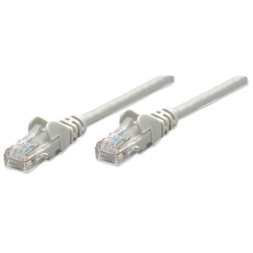 Network Patch Cable, Cat5e, 1m, Grey, CCA, U/UTP, PVC, RJ45, Gold Plated Contacts, Snagless, Booted, Lifetime Warranty, Polybag