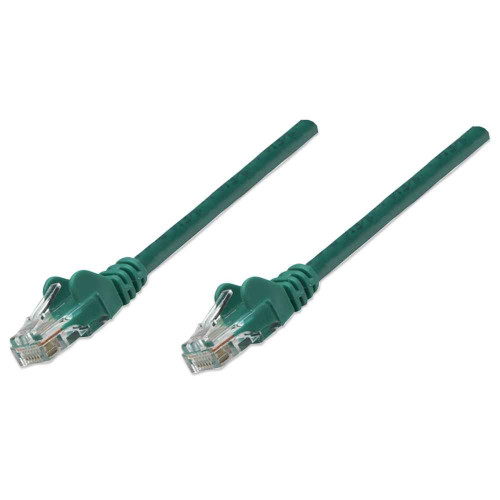 Network Patch Cable, Cat5e, 1m, Green, CCA, U/UTP, PVC, RJ45, Gold Plated Contacts, Snagless, Booted, Lifetime Warranty, Polybag