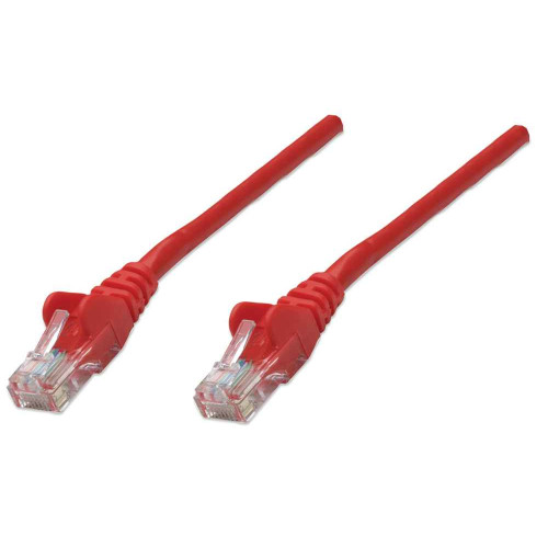 Network Patch Cable, Cat5e, 1m, Red, CCA, U/UTP, PVC, RJ45, Gold Plated Contacts, Snagless, Booted, Lifetime Warranty, Polybag