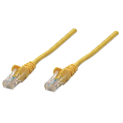 Network Patch Cable, Cat5e, 1m, Yellow, CCA, U/UTP, PVC, RJ45, Gold Plated Contacts, Snagless, Booted, Lifetime Warranty, Polybag