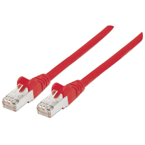 Intellinet Network Patch Cable, Cat6A, 0.5m, Red, Copper, S/FTP, LSOH / LSZH, PVC, RJ45, Gold Plated Contacts, Snagless, Booted, Lifetime Warranty, Polybag