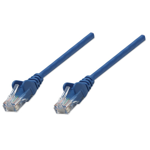 Intellinet Network Patch Cable, Cat5e, 10m, Blue, CCA, U/UTP, PVC, RJ45, Gold Plated Contacts, Snagless, Booted, Lifetime Warranty, Polybag