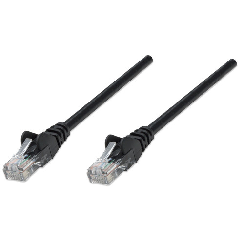 Network Patch Cable, Cat5e, 0.25m, Black, CCA, U/UTP, PVC, RJ45, Gold Plated Contacts, Snagless, Booted, Lifetime Warranty, Polybag