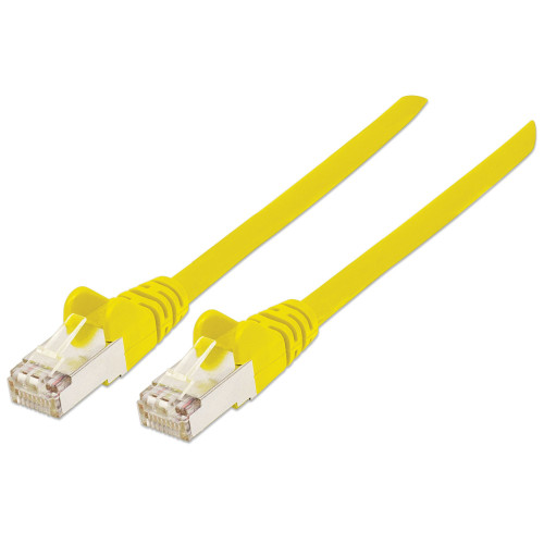 Network Patch Cable, Cat6A, 0.5m, Yellow, Copper, S/FTP, LSOH / LSZH, PVC, RJ45, Gold Plated Contacts, Snagless, Booted, Lifetime Warranty, Polybag