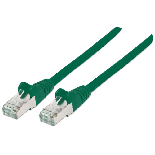 Intellinet Network Patch Cable, Cat6A, 0.5m, Green, Copper, S/FTP, LSOH / LSZH, PVC, RJ45, Gold Plated Contacts, Snagless, Booted, Lifetime Warranty, Polybag