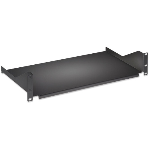 Intellinet 19" Cantilever Shelf, 2U, Fixed, Depth 400mm, Max 25kg, Black, Three Year Warranty