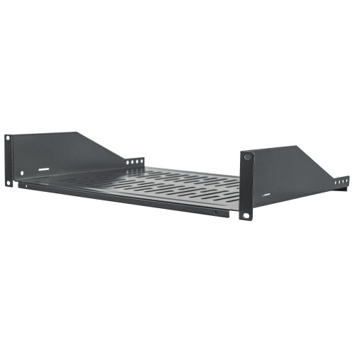 19" Cantilever Shelf, 2U, Fixed, Depth 350mm, Max 15kg, Black, Three Year Warranty