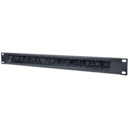 19" Cable Entry Panel, 1U, with Brush Insert, Black