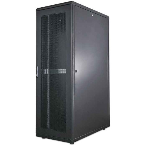 Intellinet Network Cabinet, Free Standing (Standard), 42U, Usable Depth 123 to 773mm/Width 703mm, Black, Flatpack, Max 1500kg, Server Rack, IP20 rated, 19", Steel, Multi-Point Door Lock, One 