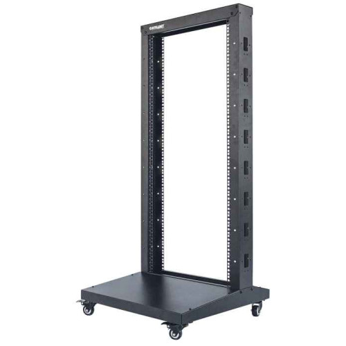 Network Rack, Open Frame (2-Post), 26U, Usable Width 580mm, Black, Flatpack, Max 300kg, 19", Three Year Warranty