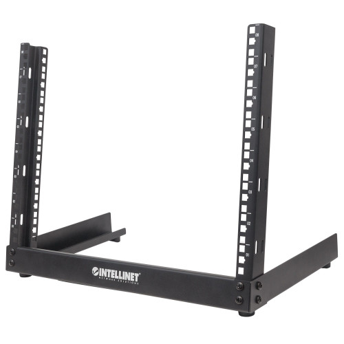 Intellinet Network Rack, Open Frame (Desktop), 12U, Flatpack, Black, 19", Three Year Warranty