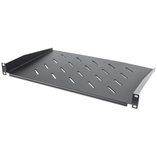 19" Cantilever Shelf, 1U, Shelf Depth 300mm, Vented, Max 25kg, Black, Three Year Warranty