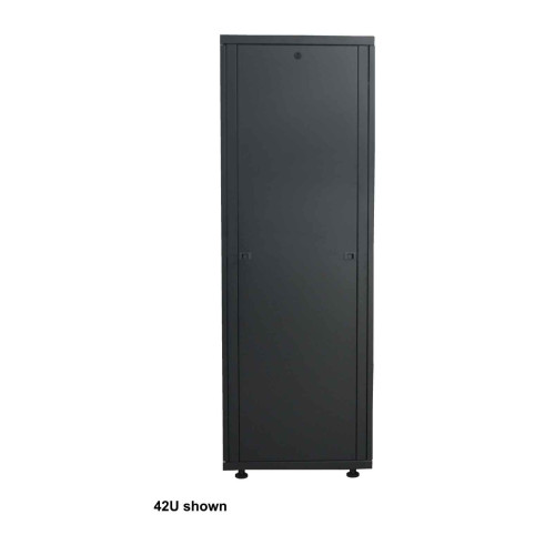 Network Cabinet, Free Standing (Basic), 22U, Usable Depth 123 to 573mm/Width 503mm, Black, Flatpack, Max 600kg, Server Rack, IP20 rated, 19", Steel, Single-Point Door Lock, One Lock Per Side 