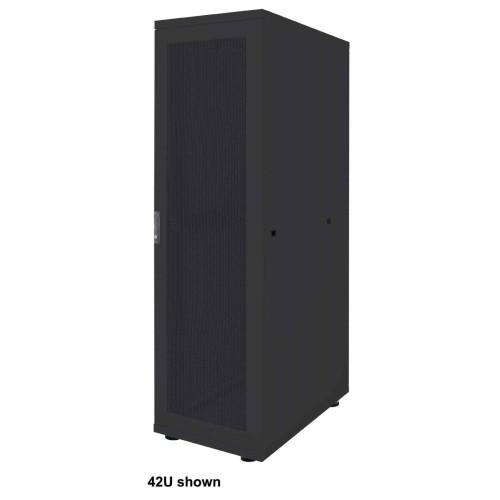 Network Cabinet, Free Standing (Basic), 26U, Usable Depth 123 to 773mm/Width 503mm, Black, Flatpack, Max 600kg, Server Rack, IP20 rated, 19", Steel, Single-Point Door Lock, One Lock Per Side 