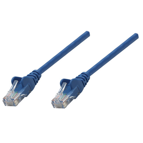 Intellinet Network Patch Cable, Cat6A, 0.25m, Blue, Copper, S/FTP, LSOH / LSZH, PVC, RJ45, Gold Plated Contacts, Snagless, Booted, Lifetime Warranty, Polybag