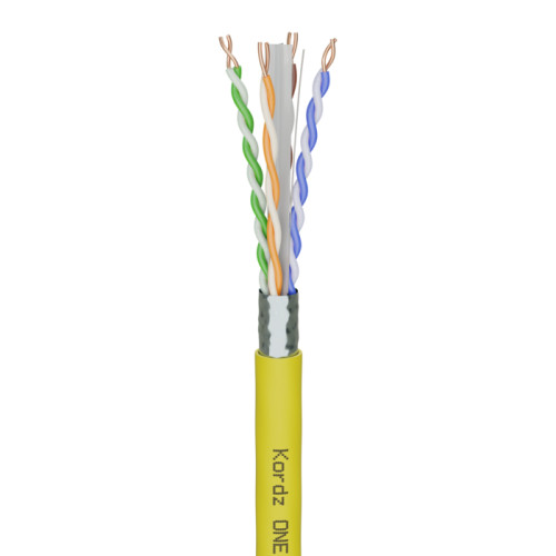 K13602-152M-YL Kordz ONE F/UTP Category 6A Shielded Network Cable, 152m, Yellow