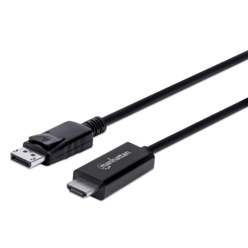 DisplayPort 1.2 to HDMI Cable, 4K@60Hz, 3m, Male to Male, DP With Latch, Black, Not Bi-Directional, Three Year Warranty, Polybag