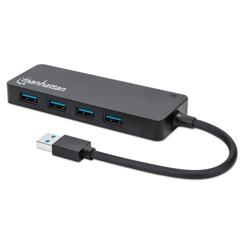 USB-A 4-Port Hub, 4x USB-A Ports, 5 Gbps (USB 3.2 Gen1 aka USB 3.0), Bus Power, Equivalent to ST4300PBU3 & ST4300MINU3B, SuperSpeed USB, Black, Three Year Warranty, Box