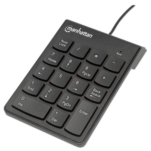 Numeric Keypad, Wired, USB-A, 18 Full Size Keys, Black, Membrane Key Switches, Windows and Mac, Three Year Warranty, Blister