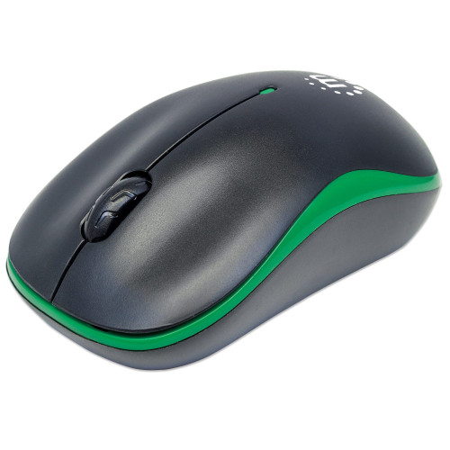 Success Wireless Mouse, Black/Green, 1000dpi, 2.4Ghz (up to 10m), USB, Optical, Three Button with Scroll Wheel, USB micro receiver, AA battery (included), Low friction base, Three Year Warran