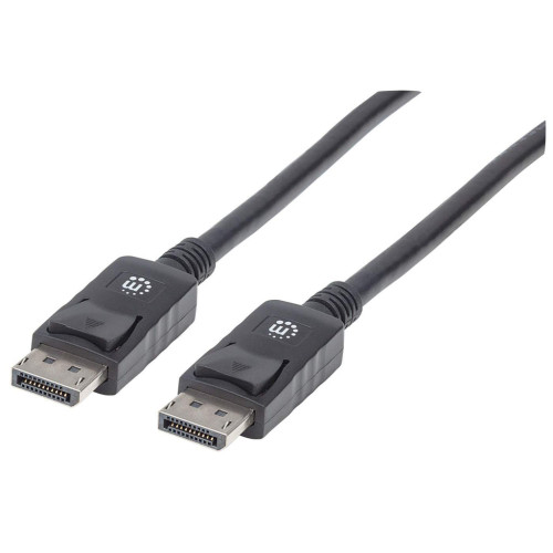 DisplayPort 1.2 Cable, 4K@60hz, 1m, Male to Male, Equivalent to DISPL1M, With Latches, Fully Shielded, Black, Lifetime Warranty, Polybag