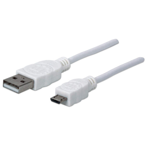 USB-A to Micro-USB Cable, 1m, Male to Male, White, 480 Mbps (USB 2.0), Equivalent to USBPAUB1MW, Hi-Speed USB, Lifetime Warranty, Polybag