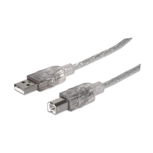 USB-A to USB-B Cable, 1.8m, Male to Male, Translucent Silver, 480 Mbps (USB 2.0), Equivalent to USB2HAB6T, Hi-Speed USB, Lifetime Warranty, Polybag