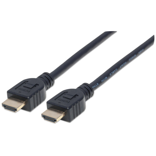 HDMI Cable with Ethernet (CL3 rated, suitable for In-Wall use), 4K@60Hz (Premium High Speed), 2m, Male to Male, Black, Ultra HD 4k x 2k, In-Wall rated, Fully Shielded, Gold Plated Contacts, L