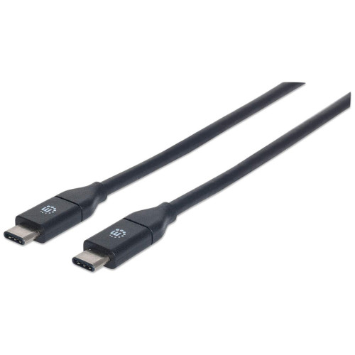 USB-C to USB-C Cable, 50cm, Male to Male, Black, 10 Gbps (USB 3.2 Gen2 aka USB 3.1), 3A (fast charging), Equivalent to USB31CC50CM, SuperSpeed+ USB, Lifetime Warranty, Polybag