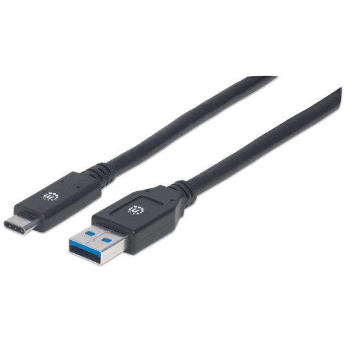 USB-C to USB-A Cable, 3m, Male to Male, 5 Gbps (USB 3.2 Gen1 aka USB 3.0), 3A (fast charging), SuperSpeed USB, Black, Lifetime Warranty, Polybag