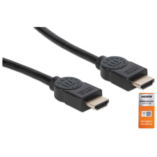 HDMI Cable with Ethernet, 4K@60Hz (Premium High Speed), 1.8m, Male to Male, Black, Equivalent to HDMM2MP (except 20cm shorter), Ultra HD 4k x 2k, Fully Shielded, Gold Plated Contacts, Lifetim