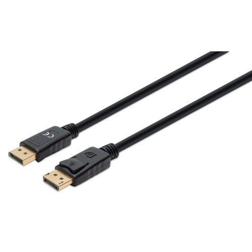 DisplayPort 1.4 Cable, 8K@60hz, 1m, PVC Cable, Male to Male, Equivalent to DP14MM1M, With Latches, Fully Shielded, Black, Lifetime Warranty, Polybag