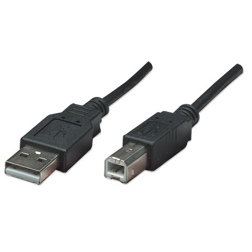 USB-A to USB-B Cable, 0.5m, Male to Male, 480 Mbps (USB 2.0), Equivalent to USB2HAB50CM, Hi-Speed USB, Black, Lifetime Warranty, Polybag