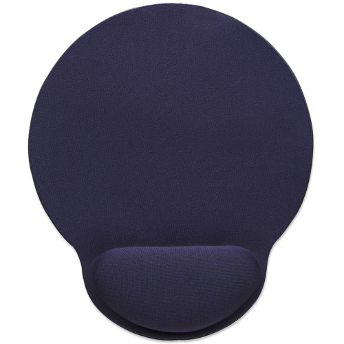 Manhattan Wrist Gel Support Pad and Mouse Mat, Blue, 241 × 203 × 40 mm, non slip base, Lifetime Warranty, Card Retail Packaging