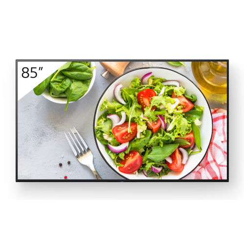 Sony 85” Enhanced 4K HDR professional display with 32GB storage and high brightness