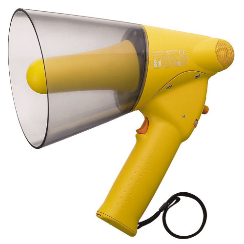 ER-1206W Handheld Megaphone, 6W, IPX5, with Whistle, Yellow, Range 250m/315m