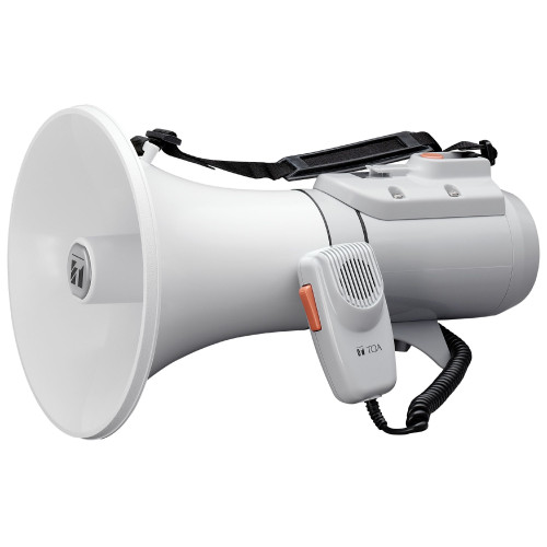 ER-2215W Shoulder Megaphone, 15W, Grey, with Whistle, Range 400m/500m