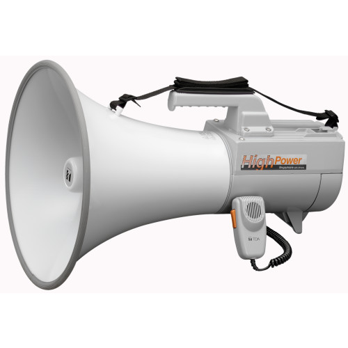 ER-2230W Shoulder Megaphone, 30W, Grey, with Whistle, Range 800m/1000m