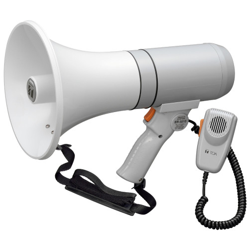 ER-3215 Handheld Megaphone, 15W, Grey, with Coil Mic, Range 400m