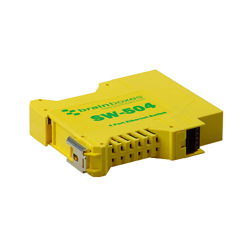 Brainboxes SW-504 network switch Unmanaged Fast Ethernet (10/100) Yellow