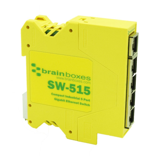 Brainboxes SW-515 network switch Unmanaged Gigabit Ethernet (10/100/1000) Yellow