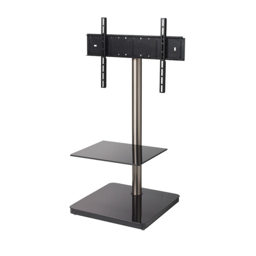 BTF800/BS Universal Flat Screen Floor Stand with Shelf and Square Base (VESA 600 x 400) - 1m