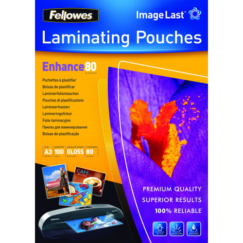 Fellowes ImageLast A3 80 Micron Laminating Pouch - 100 pack